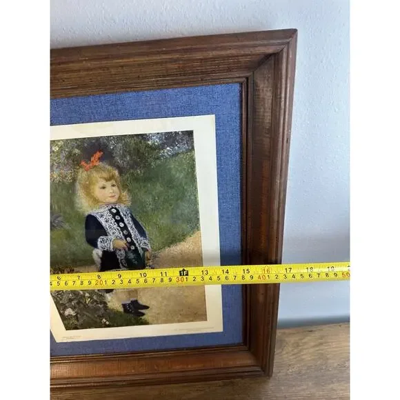 Vintage Renoir Girl with a Watering Can Framed Art Print National Cottage Core